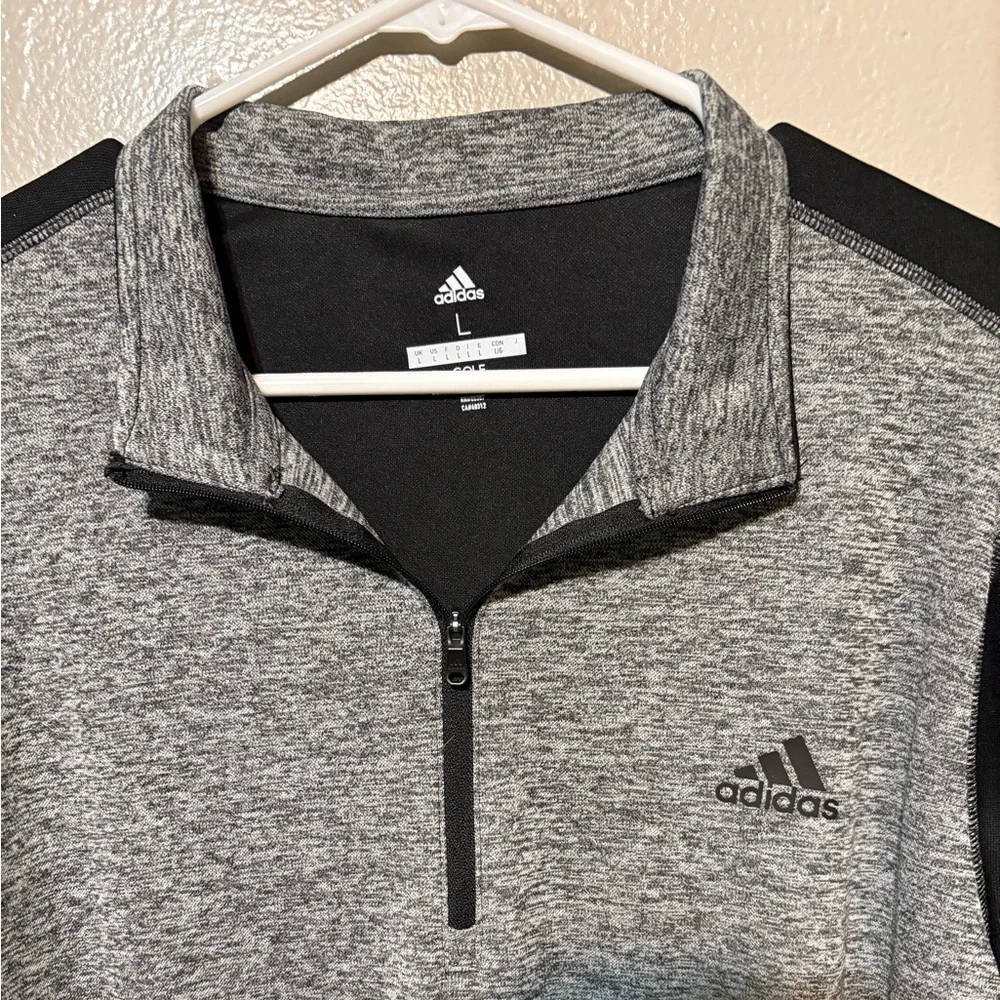 adidas Golf Gray & Black Lightweight long sleeve Quarter-Zip Pullover size L